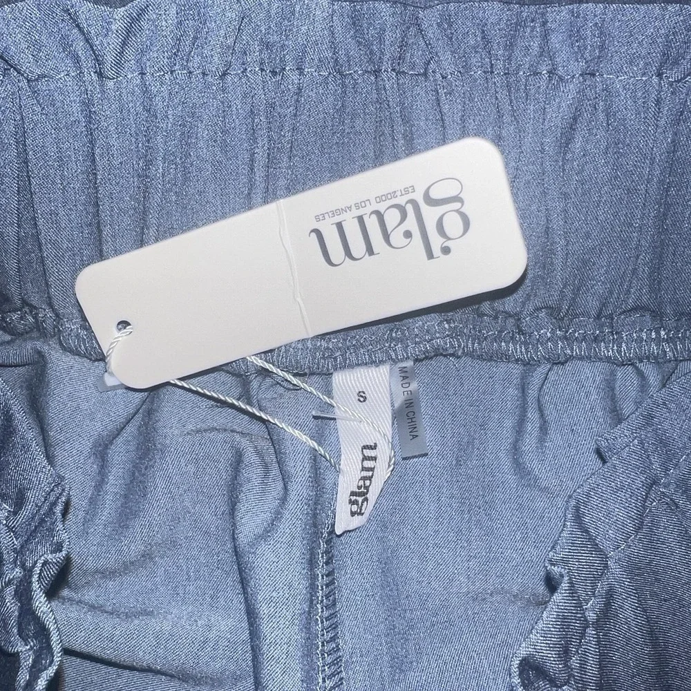 NEW Women's Glam Shorts Size Small, Denim Blue Color, High‎ Waisted